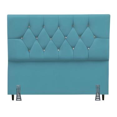 Imagem de Cabeceira Para Cama Box King 195 Cm Brenda Com Frame Suede Azul Turquesa