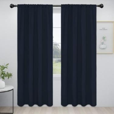 Imagem de Cortinas Blackout Easy-Going Rod Pocket, 2 painéis, azul marinho, 107 
