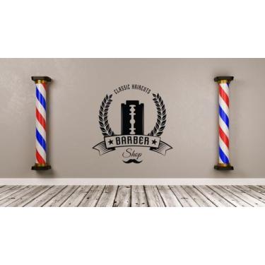Imagem de Adesivo de parede decorativo barbearia, cabeleireiro - Ambiente Dekora