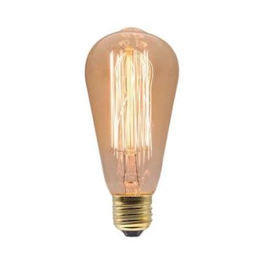 Imagem de Lâmpada Incandescente Vintage Edison E27 40W 220V 110V Para Quarto Ind