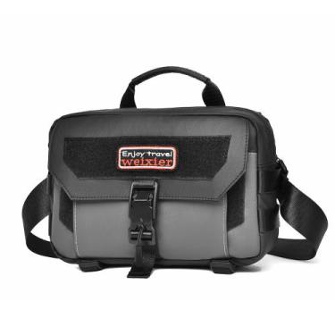 Imagem de Bolsa Messenger em couro PU impermeável para homens - cinza - Yiweisai