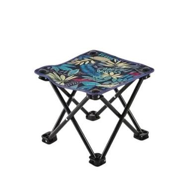 Imagem de Cadeira de acampamento ao ar livre leve portátil com banco dobrável - 