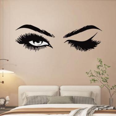 Imagem de Adesivos de parede PVC Eyes Wink Eyelashes Creative Design - yiweisai