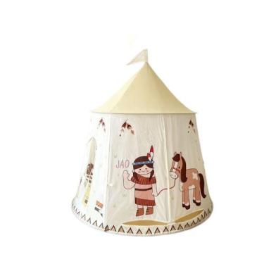 Imagem de Tenda Teepee Play Beige Pony Kids para uso interno dobrável com janela