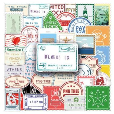 Imagem de Adesivos Retro Stamp 57 unidades à prova d'água para álbum de recortes