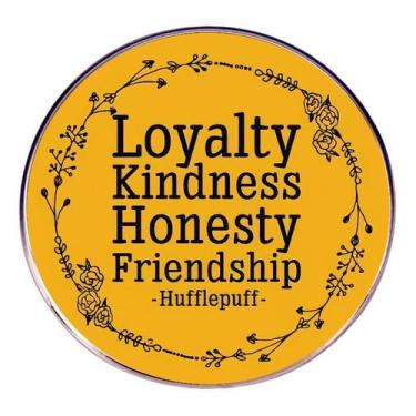 Imagem de Broche redondo, amarelo, esmalte, liga, lealdade, gentileza, honestida