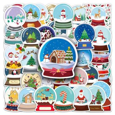 Imagem de Conjunto de adesivos Snow Globe Christmas, 51 peças de decalques de vi