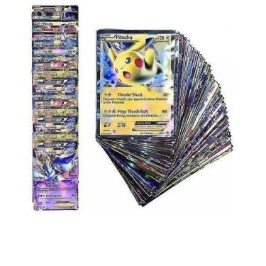 Imagem de Cartões Pokémon, 100 peças, arte completa do estilo TCG raro Holo EX -