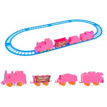 Imagem de Conjunto de trilhos de trem Puzzle Toy com 3/4 vagões para crianças de