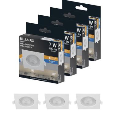 Imagem de 7 Spot Led 7w Biv Quadrado 6500k 127/220v - BELLALUX