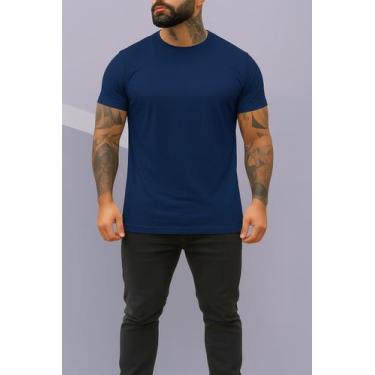 Imagem de CAMISETA MASCULINA BASICA LISA 100% ALGODÃO Cor:AZULTamanho:P - LENIS 
