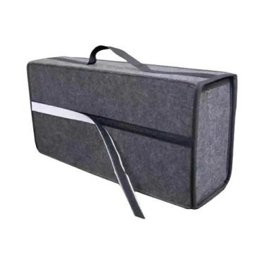 Imagem de Caixa Organizadora De Carro Em Feltro Cinza Escuro Espesso E Macio, Bo