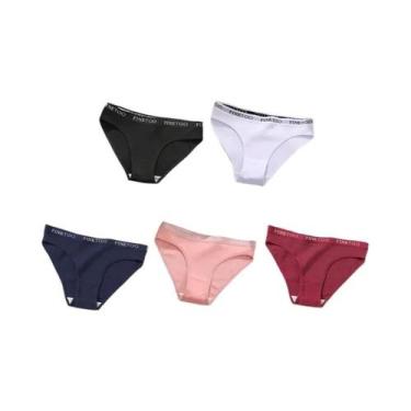 Imagem de Conjunto De 5 Calcinhas De Algodão Sexy De Cintura Baixa Para Mulheres