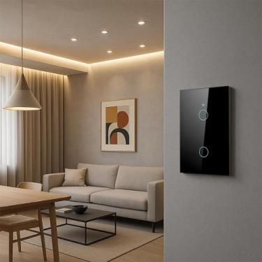 Imagem de Interruptor Inteligente Smart Wi-fi 2 Botão 110v/220v Bivolt Ip20 Pret