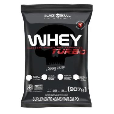 Imagem de Whey Protein Black Skull Turbo907G Refil Almofada, Chocolate, 907g