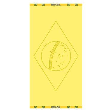 Imagem de Toalha de Banho Praia e Piscina Bandeira do Brasil Buettner Jacquard Relevo cor Amarelo Ouro