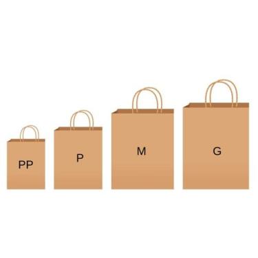 Imagem de Kit 100 Sacola Lisa Kraft Tamanho Pp/p/m/g 25 Cada Papel Eco - MLBPEL