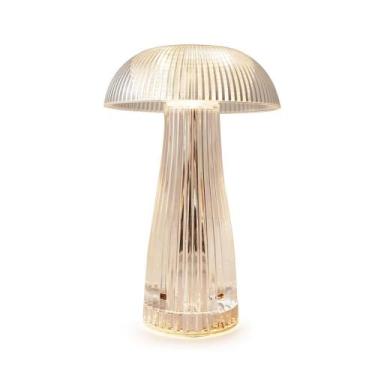 Imagem de Luminaria de mesa cogumelo usb plastico 24,5x16x16cm - Cromus