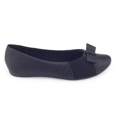 Imagem de Sapatilha feminina Usaflex T7567001 bico redondo Joanete, Preto, 37