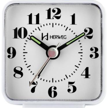 Imagem de Relogio despertador herweg 2504-021 branco, BRANCO
