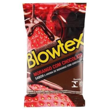 Imagem de Preservativo Blowtex Morango com Chocolate c/ 3 unidades