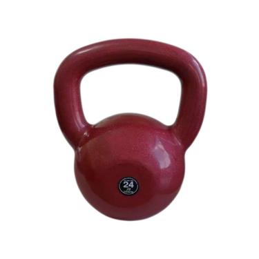 Imagem de Kettlebell Emborrachado 24kg para Treinamento Funcional em Ferro Fundido com Revestimento PVC Anilhas Fitness