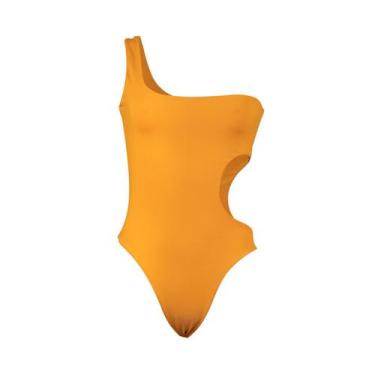 Imagem de Maiô Eu canto porque o instante existe - capitona, P, Laranja alegre