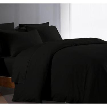 Imagem de Capa de Edredom Bluemoon Homes King Size Oversized 100% Algodão Preto