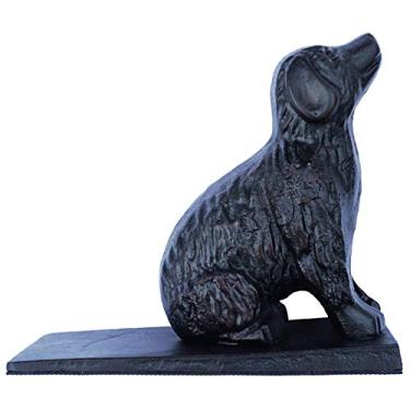 Imagem de Lulu Decor, Batente de porta de cachorro de ferro fundido, batentes de porta peso 2,2 kg (preto)