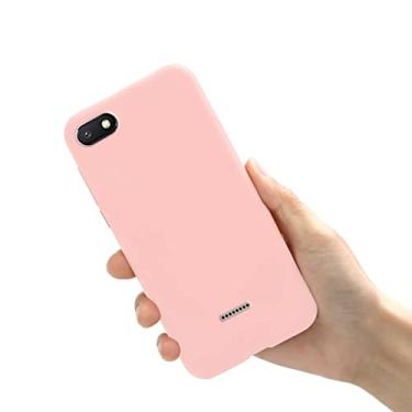 Imagem de Capa de capa para xiaomi redmi 6a linda e fofa capa de telefone tpu para funda xiaomi redmi 6a a6 cor doce capas de silicone macio capa bolsa, rosa claro, para redmi 6a