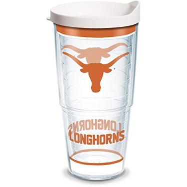 Imagem de Tervis Feito nos EUA Copo isolado de parede dupla University of Texas Longhorns mantém as bebidas frias e quentes, 700 ml, tradicional