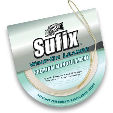 Imagem de Sufix Linha de pesca de monofilamento de ligação, líder de 1,9 m (transparente, 136 kg)