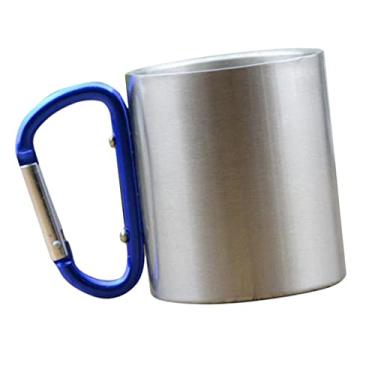 Imagem de Generic Mosquetão Copos Caneca Camping Viagem Ao Ar Livre Metal Caminhada Escalada 150ml, Azul, 150ml
