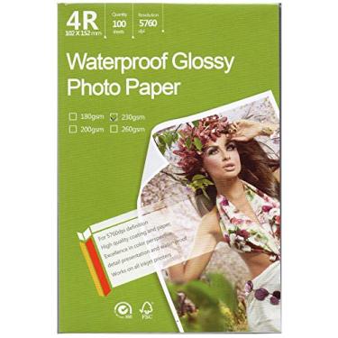 Imagem de Papel de impressão de foto de ótima qualidade com jato de tinta brilhante Melhor imagem 10 x 15 cm 4R Tamanho 100 folhas peso 230 gsm para todas as impressoras a jato de tinta seca rapidamente Preço e