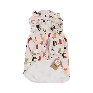 Imagem de Capa de chuva à prova d'água para cães pequenos e médios jaqueta de chuva leve com cordão ajustável poncho respirável leve, B, P (peito: 46cm)