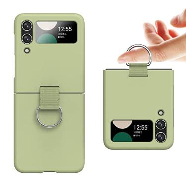 Imagem de Estojo dobrável com anel de dedo e proteção contra quedas para Samsung Galaxy Z Flip4 Flip 4 Flip3 Flip 3 Fino capa rígida para PC, verde claro, para Samsung Z Flip 3