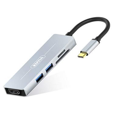 Imagem de Usb C Hub 5 Em 1 Adaptador Tipo C 4K USB C Para HDMI Adaptador Multiporta USB C Para USB 3.0 Sd Mircro Sd Leitor De Cartões Slots Compatível Com Chromebook Beel Xps Galaxy S8 S9 Note8 Cinza