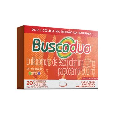 Imagem de Buscoduo Paracetamol 500mg + Butilbrometo de Escopolamina 10mg 20 comprimidos 20 Comprimidos Revestidos