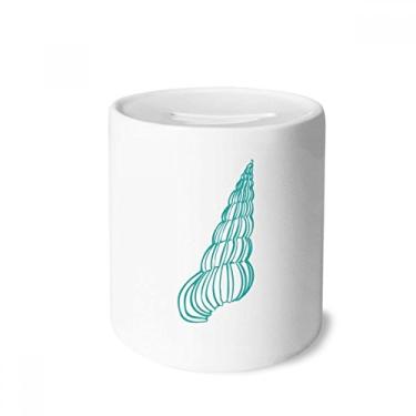 Imagem de DIYthinker Caixa de cerâmica com ilustração de caracol da vida marinha azul porta-moedas presente de cofrinho