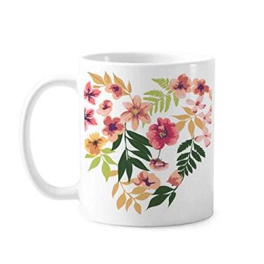 Imagem de Caneca de cerâmica para desenho de folhas de flores, caneca de porcelana para café