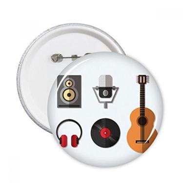 Imagem de Fone de ouvido de guitarra, CD, microfone, música, alfinetes, emblema, decoração de roupas, 5 peças, presente