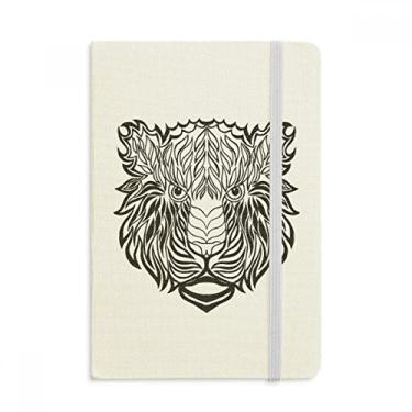 Imagem de Caderno de desenho de animal de leão forte oficial de tecido capa dura diário clássico