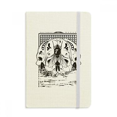Imagem de Caderno de decoração de moscas domésticas com estampa de esqueleto, capa dura de tecido, diário clássico