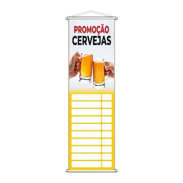 Imagem de Banner Cervejas Tabela Preços Bebidas 100x30cm