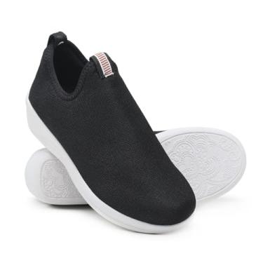 Imagem de Tênis Sapatênis Feminino Anabela Casual Estilo Meia Para Dores Nos Pés (38, Preto/Branco)