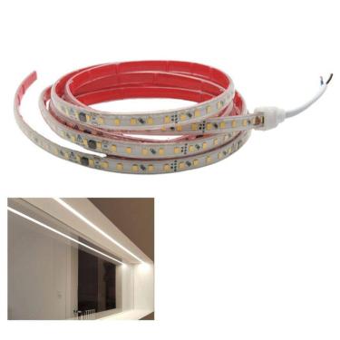 Imagem de Fita Led 4000K SMD 127V 3 Metros Fita Dupla Face Plug Conector Perfil Sanca Gesso Residencial Comercial
