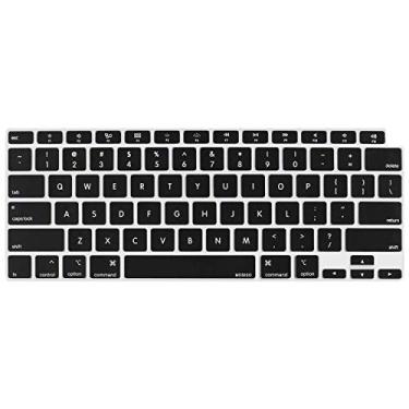 Imagem de MOSISO Capa de teclado compatível com MacBook Air 13 polegadas 2022 2021 2020 versão A2337 M1 A2179 Retina Display com Touch ID Backlit Magic Keyboard, película protetora de silicone à prova d'água,