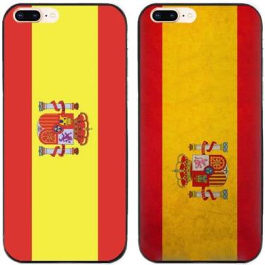 Imagem de 2 peças retrô bandeira da Espanha impressa TPU gel silicone capa traseira para Apple iPhone todas as séries (iPhone 7 Plus/iPhone 8 Plus)