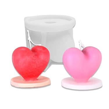 Imagem de Cestony Moldes de silicone 3D em forma de amor para o Dia dos Namorados para fazer velas, pilares de resina, velas de aromaterapia, sabonete, flor, amostra, argila artesanal