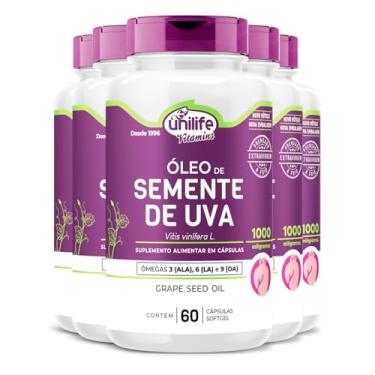 Imagem de Kit 5 Óleo de Semente de Uva 1200mg 60 cápsulas Unilife